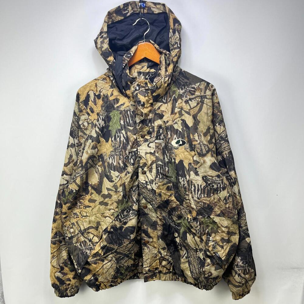 Vintage 90s Realtree Camo Hooded Windbreaker Jacket XL 2XL